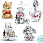 Колекция талисмани Мечо Пух Fresca по модел тип Pandora Пандора с печат S925 Pooh Bear, снимка 1