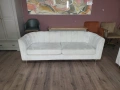 Кремав комплект дивани от плат две тройки, снимка 3