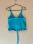 Син памучен кроп топ с връзки отпред 🩵 S размер 🩵, снимка 3