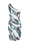  Elisabetta Franchi One-Shoulder Sequin къса парти официална коктейлна рокля пайети аквамарин , снимка 6