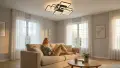 LED плафон със 7 квадрата, 90 × 76 × 12 см, дистанционно и димиране, снимка 7