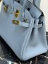 Hermes Birkin 30 Blue Lin, снимка 3