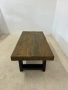 Масивна дървена холна маса с метални крака , снимка 2