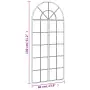 vidaXL Стенно огледало, черно, 60x130 см, арка, желязо, снимка 7