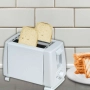Тостер за хляб, 750W, 2 филийки, б степени, Бял, снимка 1