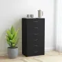 vidaXL Бюфет с 6 чекмеджета, черен, 50x34x96 см, инженерно дърво, снимка 2