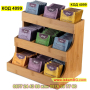 Вертикална кутия органайзер поставка за подреждане на 180 пакетчета чай – от бамбук - КОД 4099