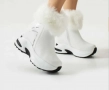 Бели Боти На Платформа С Пух, снимка 2