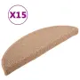 vidaXL Изтривалки за стълби, 15 бр., 56x17x3 см, светлокафяви, полукръгли, снимка 1