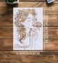 Момиче с роза жена Beautiful шаблон стенсил спрей за торта украса стена scrapbooking, снимка 2