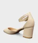Дамски обувки на средно висок ток със затворени пръсти и пета C5730-3 Beige, снимка 3