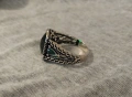 Красив оригинален мъжки сребърен пръстен с турмалин. 925. 5,9 гр., снимка 3