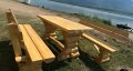 Градински дървен комплект Маса с Пейки, снимка 1 - Градински мебели, декорация  - 41575457
