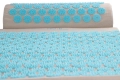 Комплект акупресурна постелка с възглавница Health Accupressure мат за релакс и терапия светло син, снимка 4