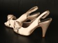 Официални Обувки Сандали Сатен цвят бежев номер 38 НОВИ, снимка 5