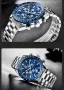 Луксозен Мъжки Кварцов часовник *BY*BENYAR BLUE* Плочка/Атлантик металик !!, снимка 3
