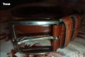 Мъжки Кафяв Колан Изцяло от Естествена Кожа 115см., снимка 5