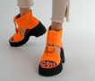 Летни боти- оранжеви с черно ходило - LB50, снимка 3