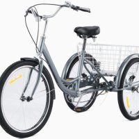 24 цола Нов Модел Триколка за възрастни и юноши с подвижен кош, снимка 3 - Велосипеди - 40270777
