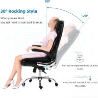 Ергономичен офис стол с мека седалка и облегалка YMS-6002-BK, снимка 3 - Столове - 36068387