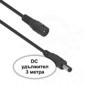 DC Удължителен кабел DeTech, 5.5x2.1 M/F, 3.0m, Черен, снимка 1 - Други - 41319985