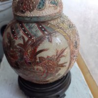 Уникална стара ваза Сатцума, снимка 7 - Антикварни и старинни предмети - 34348709