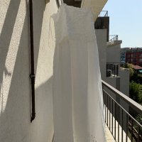 Нова бяла лятна парти коктейлна  елегантна дълга рокля декорация 3D 3Д  Reserved памук полиестер , снимка 10 - Рокли - 41550359