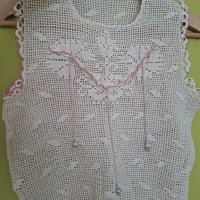Дамска ръчно плетена блуза без ръкав уникат, снимка 3 - Блузи с дълъг ръкав и пуловери - 41584170
