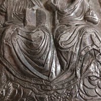 Стара гръцка сребърна икона Света Троица., снимка 6 - Икони - 44185994
