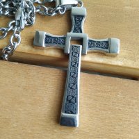 Колие с кръст, висулка с цвят черно и металик, снимка 6 - Колиета, медальони, синджири - 40804808