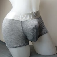 Calvin Klein S мъжки боксер в сив цвят с широк колан с лого на бранда, снимка 1 - Бельо - 41511729