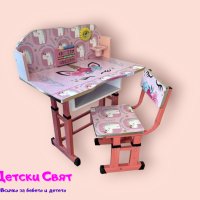 Детски чин и стол с картинки, снимка 4 - Мебели за детската стая - 41979100