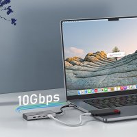 PULWTOP 4X 10Gbps USB-C хъб за лаптоп/USB-C мъжки към 4*USB-C 3.2 gen женски, снимка 8 - Лаптоп аксесоари - 41210365