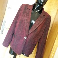 Винено червено сако със змийски принт Л, снимка 2 - Сака - 34541004