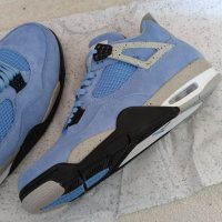 Nike Air Jordan 4 Retro University Blue Unc размер 44 номер нови обувки Кецове оригинални , снимка 11 - Кецове - 39029199