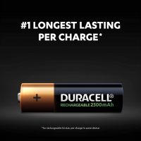 Презареждащи акумулаторни батерии Duracell 2500mAh AA 4бр, снимка 11 - Друга електроника - 36359615