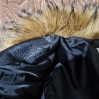 Тъмно кафяво кожено яке с пух М-20лв., снимка 7 - Якета - 41707820