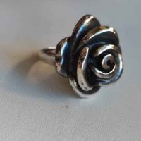 Сребърен пръстен роза, снимка 1 - Пръстени - 39779164