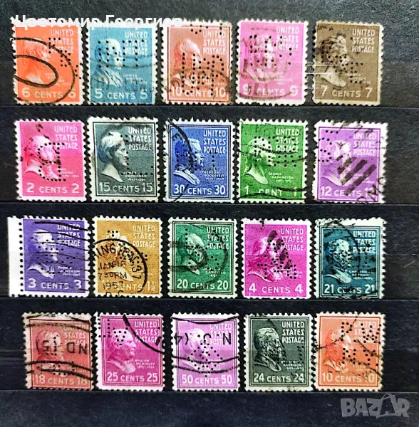 Америка перфини 20 бр.марки, снимка 1
