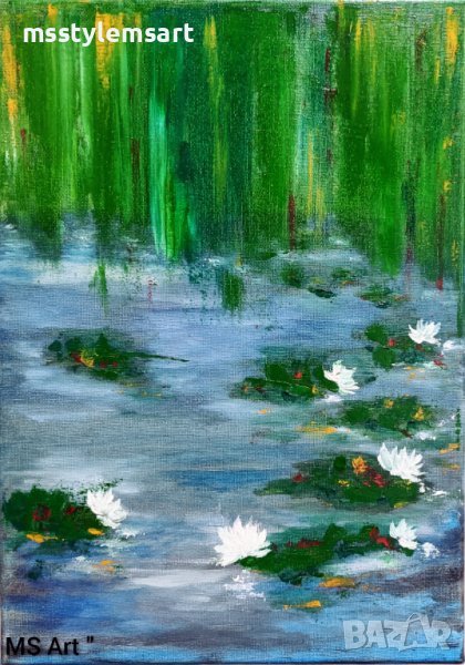 Водни лилии " Маслена живопис , снимка 1