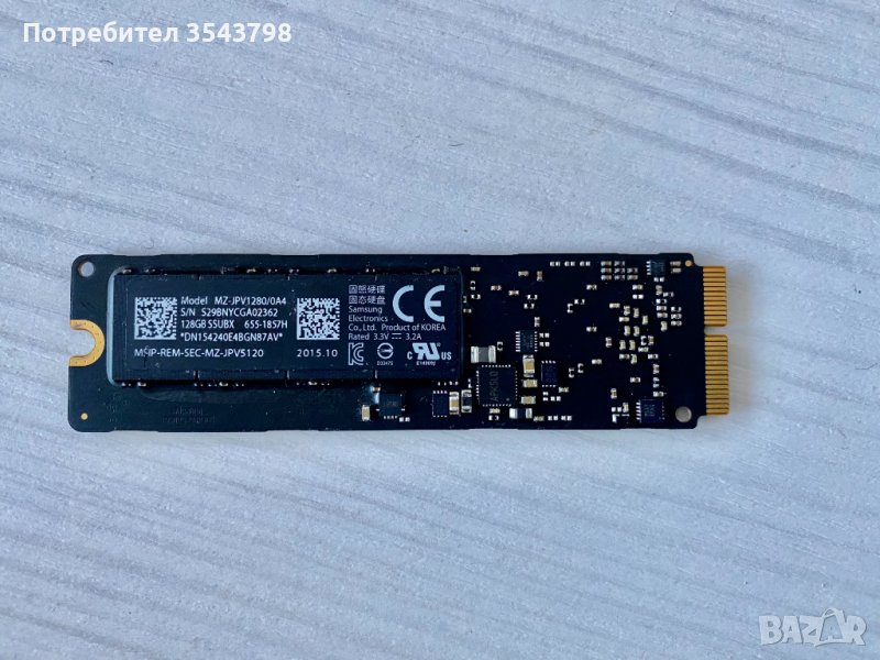 Macbook SSD - PCIe NVMe 128 GB Samsung, снимка 1