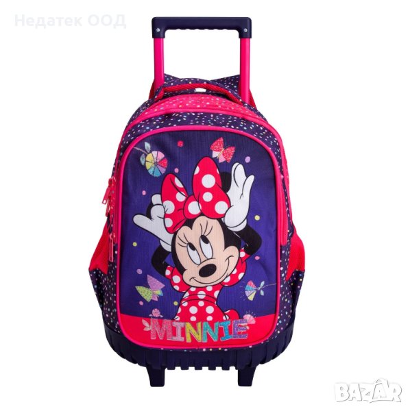 Ученическа раница с колелца, Minnie, 33х24х48см, Многоцветна, снимка 1