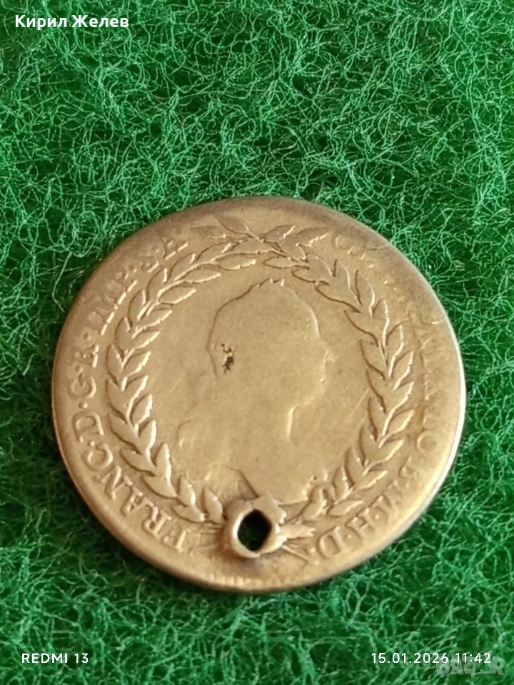 Сребърна монета 20 кройцера 1763г. Франц първи Австрия за КОЛЕКЦИЯ 53009, снимка 1