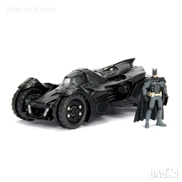 Батмобил с фигура Батман Метална кола Batman Batmobile 1:24 Jada Arkham Knight, снимка 1