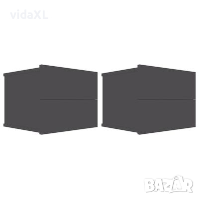 vidaXL Нощни шкафчета, 2 бр, сиви, 40x30x30 см, ПДЧ(SKU:801058, снимка 1
