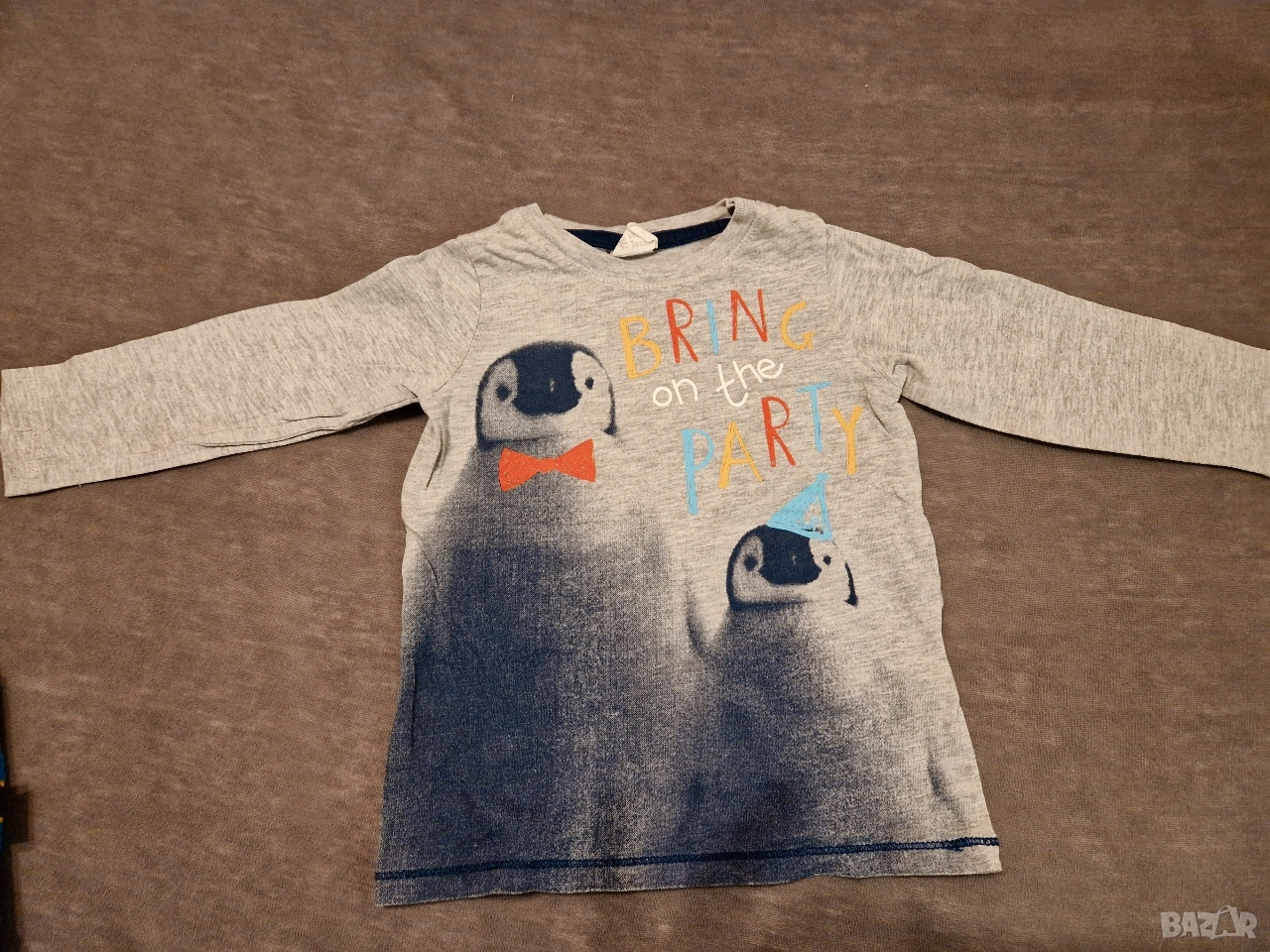 9-12м 80см Блуза, памук, рожден ден, без следи от употреба , снимка 1