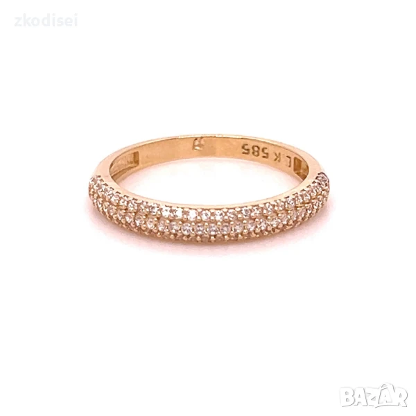 Златен дамски пръстен 2,02гр. размер:57 14кр. проба:585 модел:32139-3, снимка 1