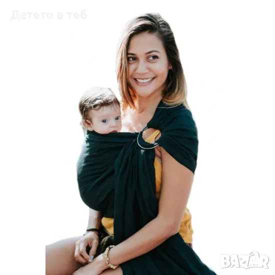 Слинг с халки, черен, снимка 1