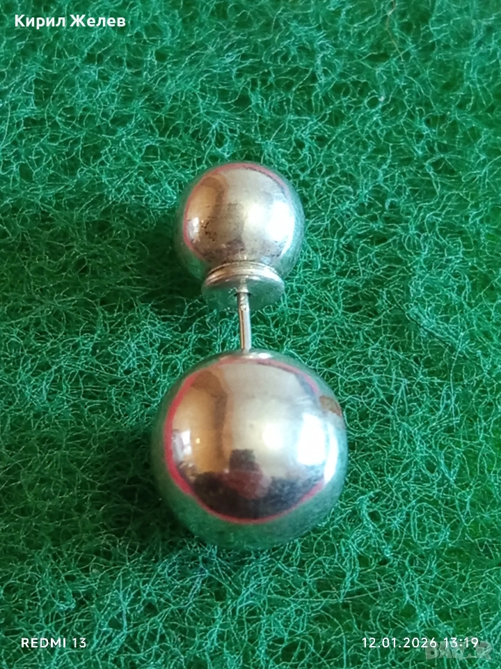 Винтидж пиърсинг сребърна обеца фешън АРТ БИЖУ 53054, снимка 1