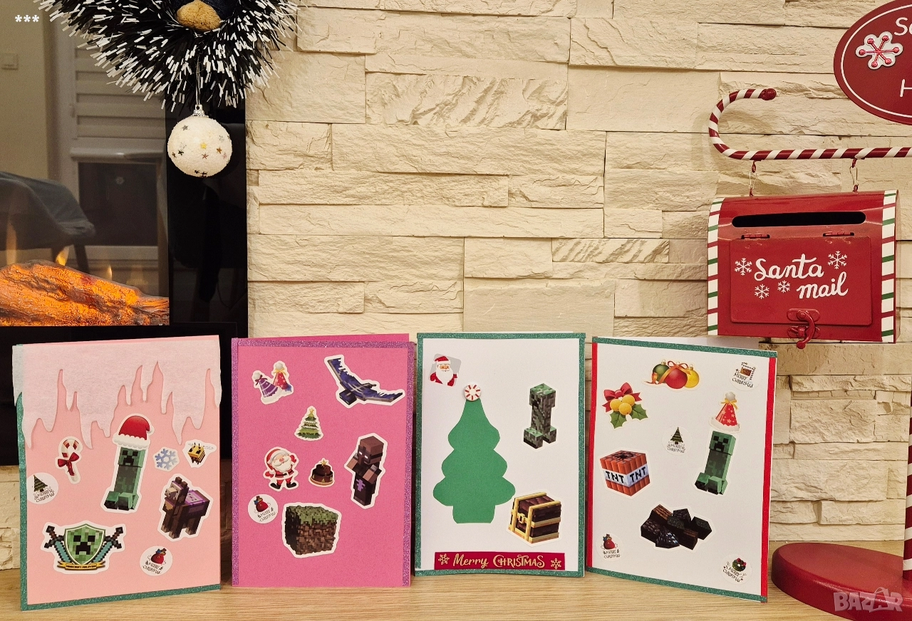 Коледни картички Майнкрафт, снимка 1